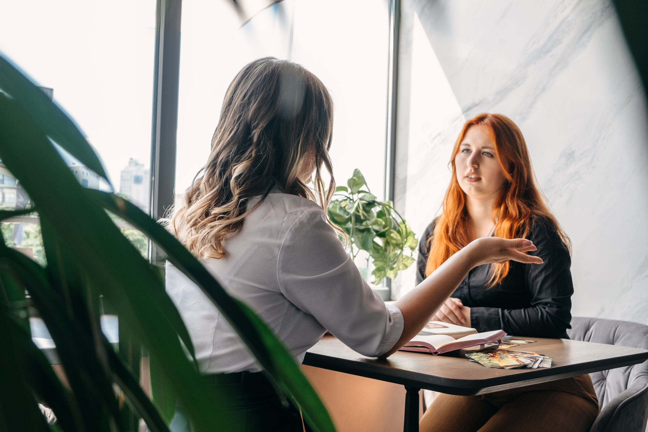 Mental health, wellness, support, emotional stress, therapy concept. Communication session of woman psychologist and client. Psychotherapy or talk therapy Mental health, wellness, support, emotional stress, therapy concept. Communication session of woman psychologist and client. Psychotherapy or talk therapy.